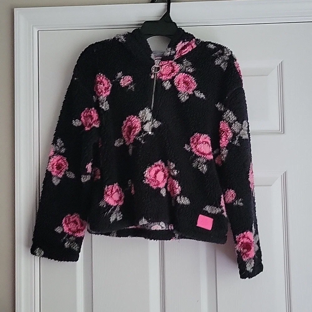 Justice Girl's Sherpa Floral Hoodie